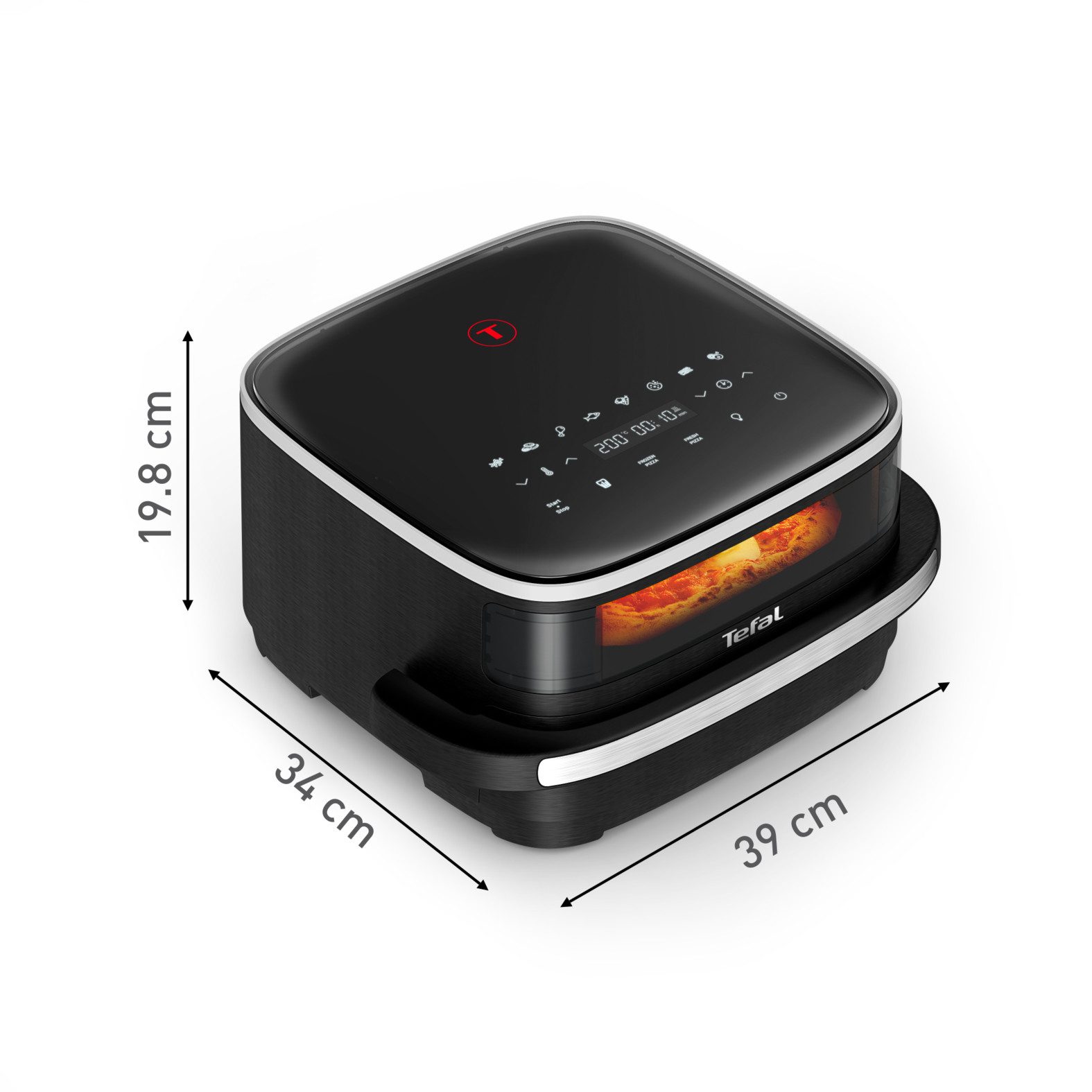 Tefal Heißluftfritteuse Easy Fry XL Surface mit Pizzabackfunktion, kompaktes Design, 2200 W, Extra-Crisp-Technologie, spart Zeit und Energie, Sichtfenster, FW4018