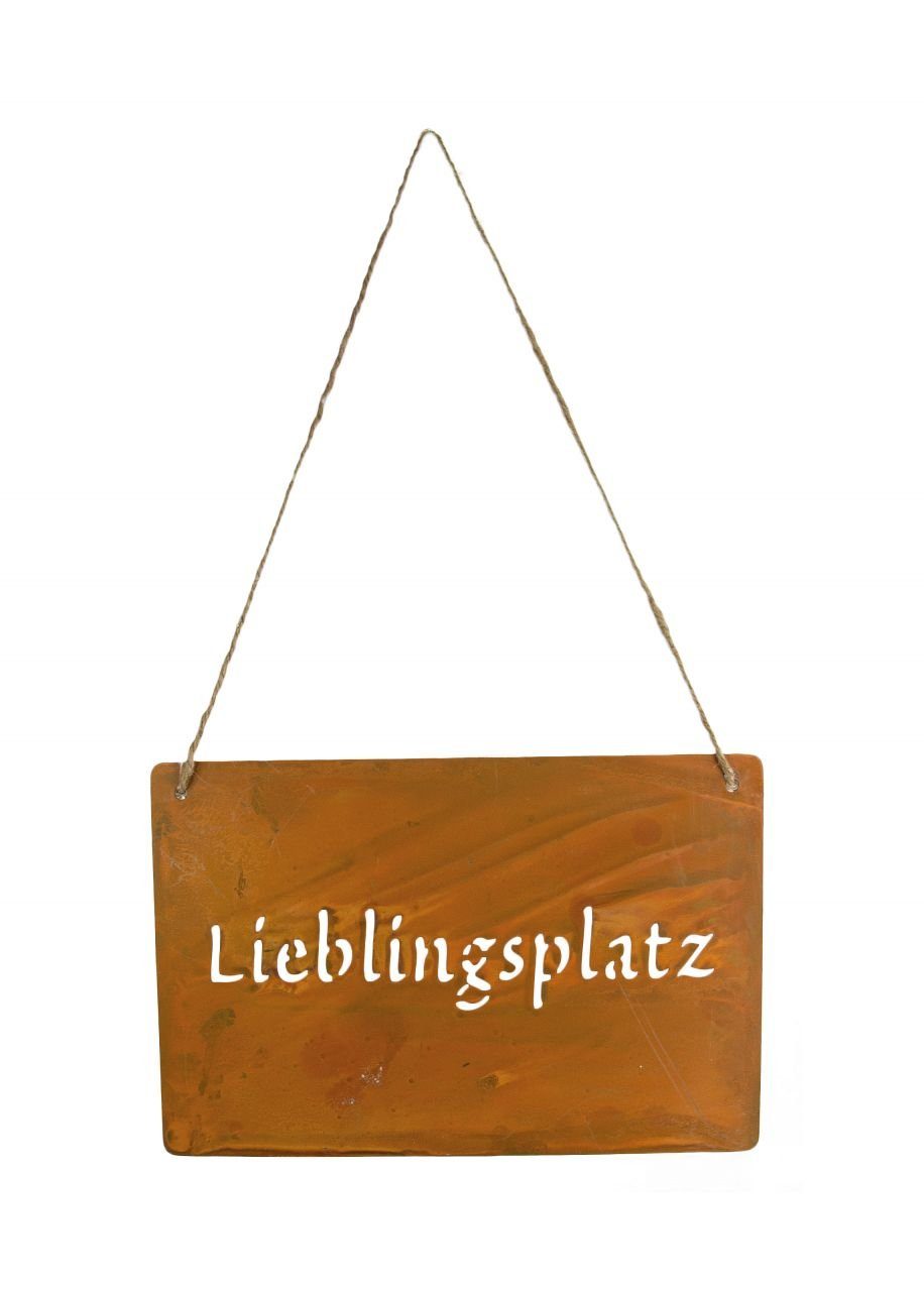 RIFFELMACHER & WEINBERGER Dekofigur Riffelmacher Schild zum Hängen Lieblingsplatz 30 x