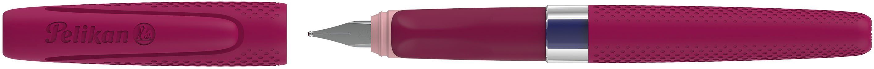 Pelikan Füllhalter ilo P475 M, für in Linkshänder; Germany Made rot, Rechts- und