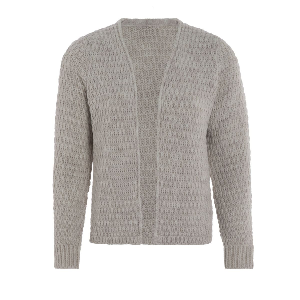 Knit Factory Strickjacke Becky Kurze Strickjacke Iced Clay 36/38 (1-tlg) Jacke Strickjacke warme Jacke