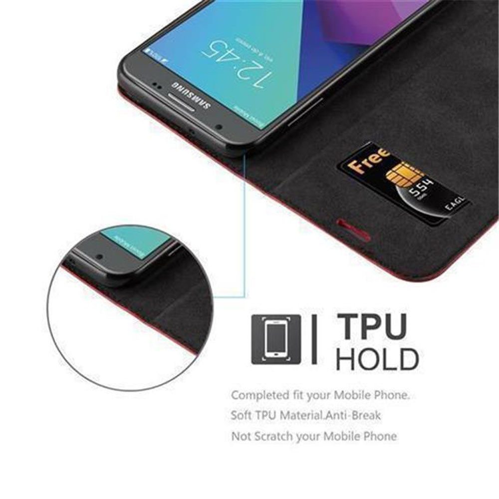 Cadorabo Handyhülle für Samsung Galaxy J5 2017 US Version Hülle Samsung Galaxy J5 2017 US Version, Hülle Schutzhülle mit Standfunktion, Magnetverschluss und Kartenfach