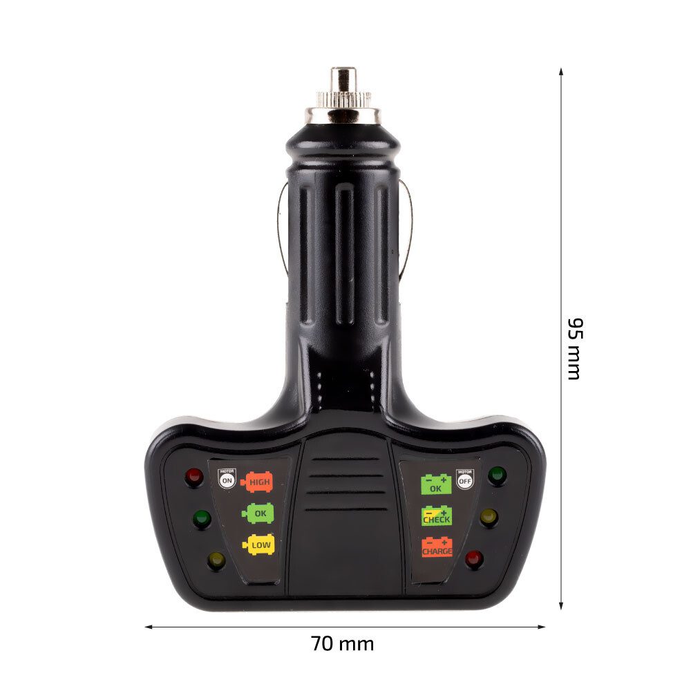 HEYNER Batterietester Batterieprüfer 12 V Spannungsmesser mit LED für Zigarettenanzünder, (1 St)