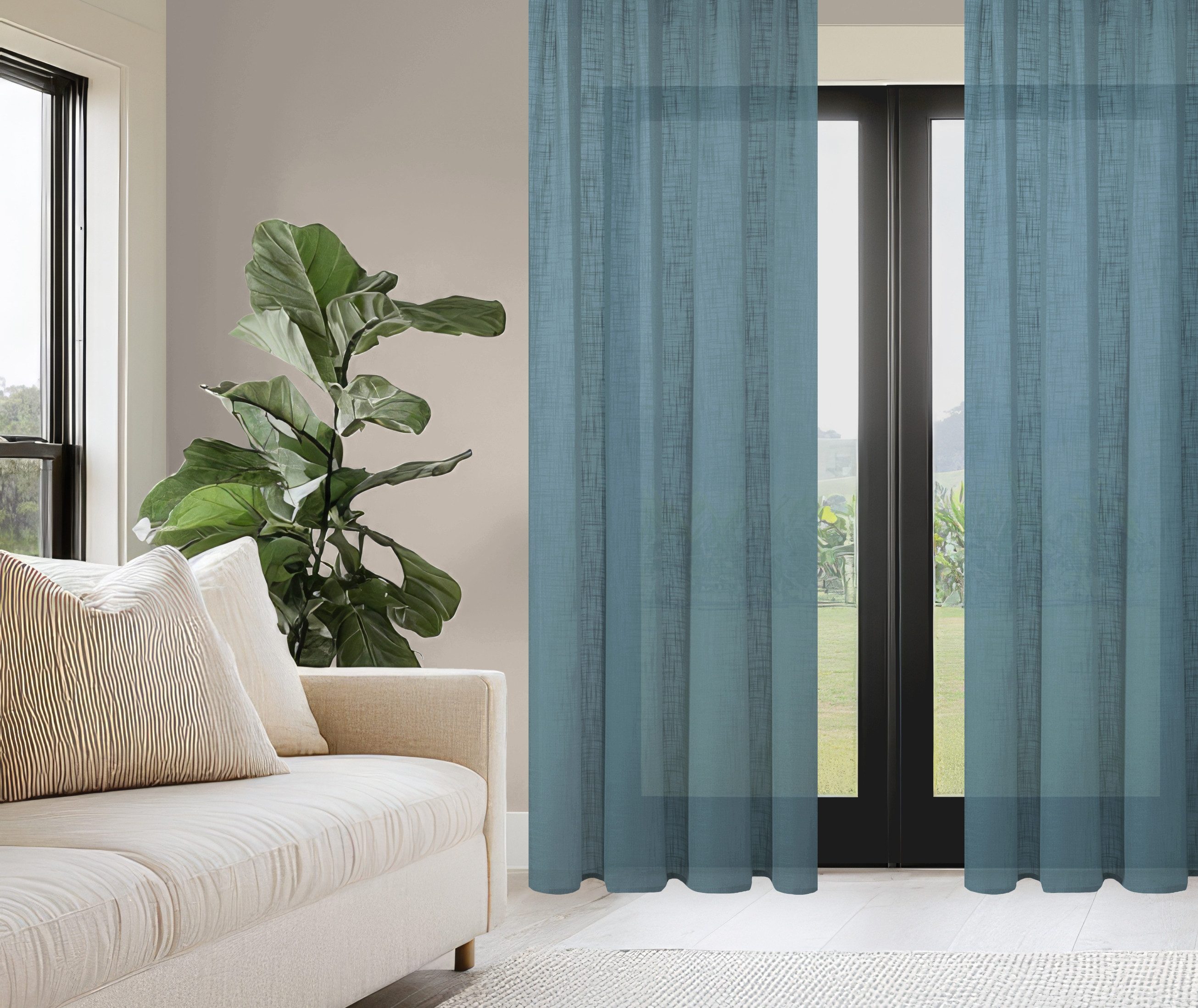 HOME WOHNIDEEN Vorhang 080530 Kombiband Fertigschal SOFTY halbtransparent (1 St), halbtransparent, 100% Polyester – Bild 3 von 5