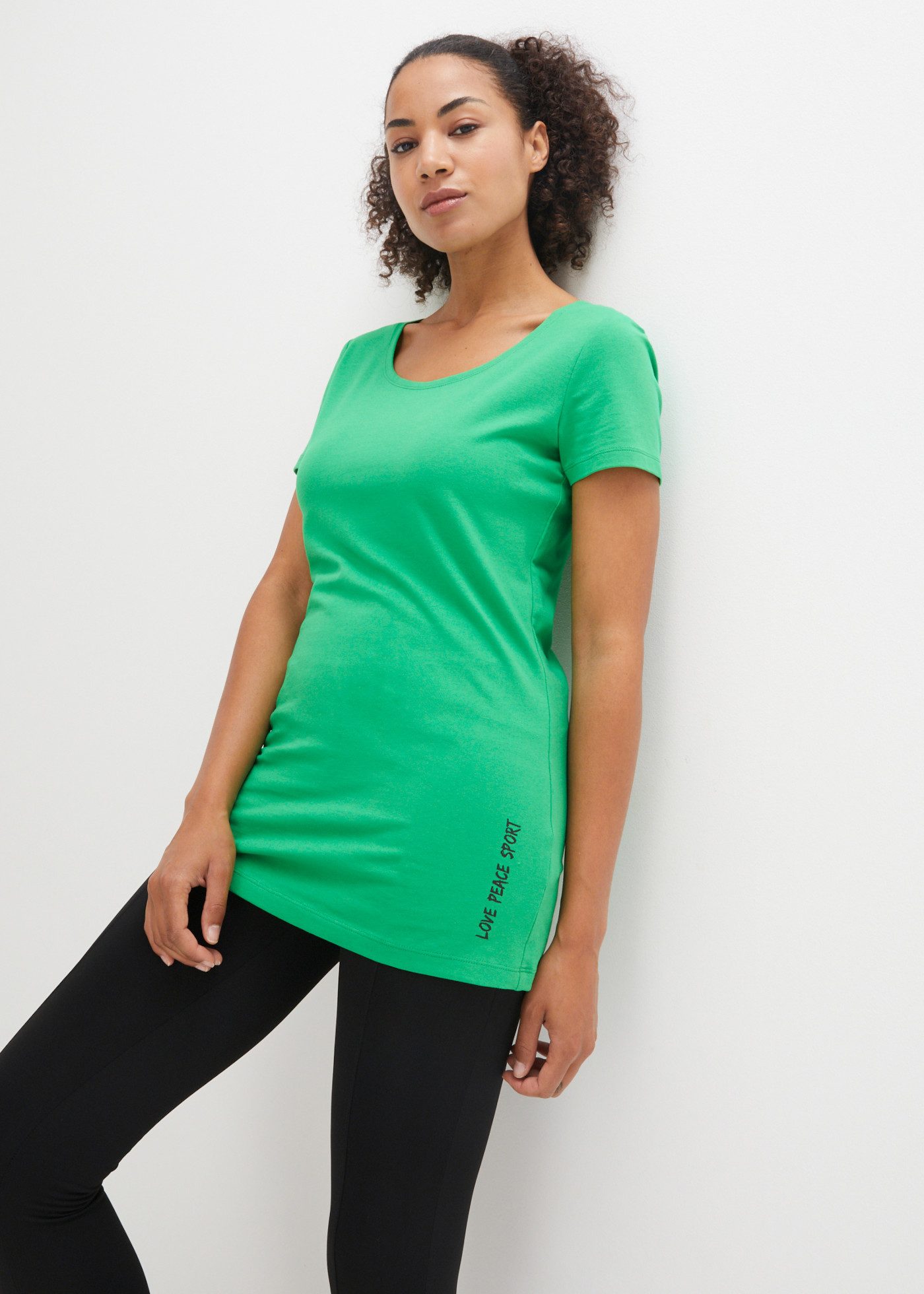 bonprix Longshirt (Packung, 2er) mit seitlichem Schriftzug, Loose Fit, Kurzarm-Ausführung, 2er Pack
