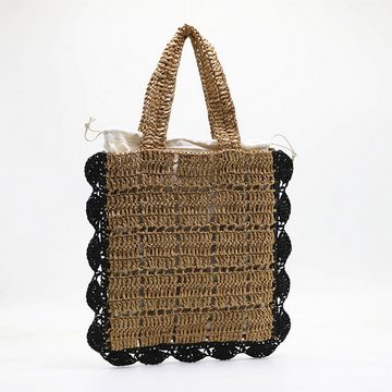 AUKUU Strandtasche DamenStrandtasche DamenStrandtasche handgewebte Tasche einfache, Strohtasche vielseitige Damentasche im ResortStil