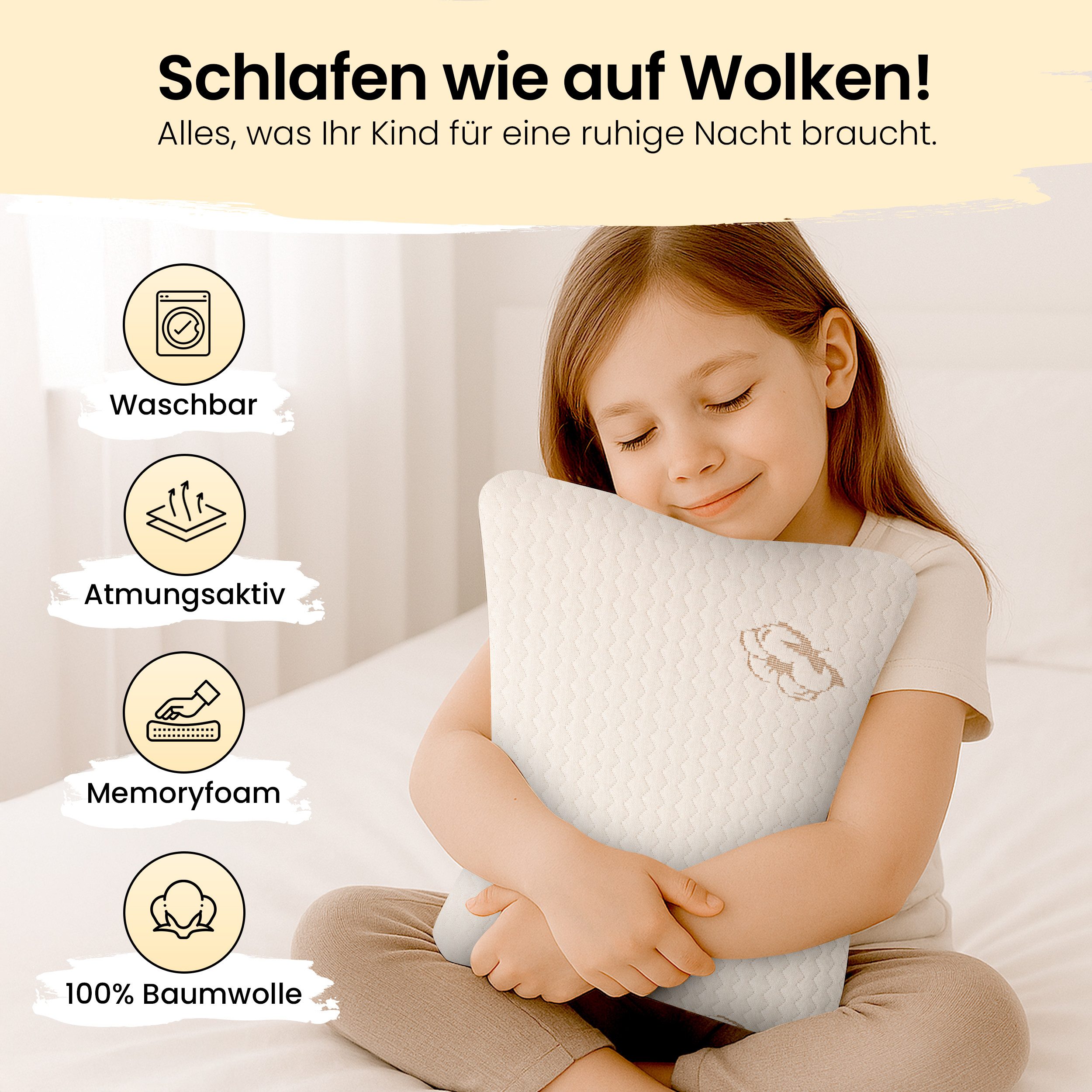 Gentle North Microfaserkissen Ergonomisches Kissen für Kinder (Kopfkissen i günstig online kaufen