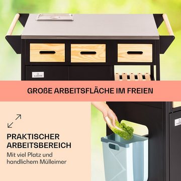 Klarstein Spülenschrank Jersey Outdoor Kitchen Arbeitsstation Edelstahl mobil Regenschutzhülle