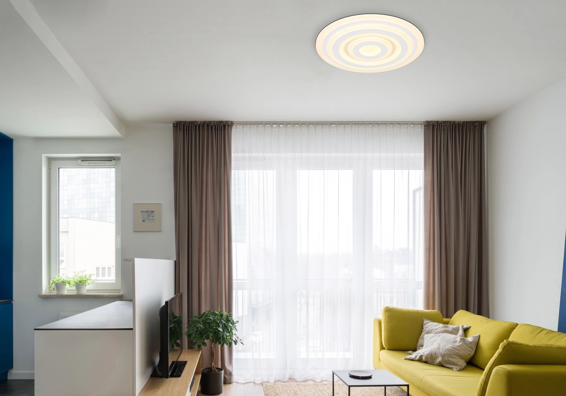 GLOBO LIGHTING LED Deckenleuchte ALOIS, LED fest integriert, Warmweiß, Deckenlampe, Designleuchte, Wohnzimmer, Schlafzimmer, rund