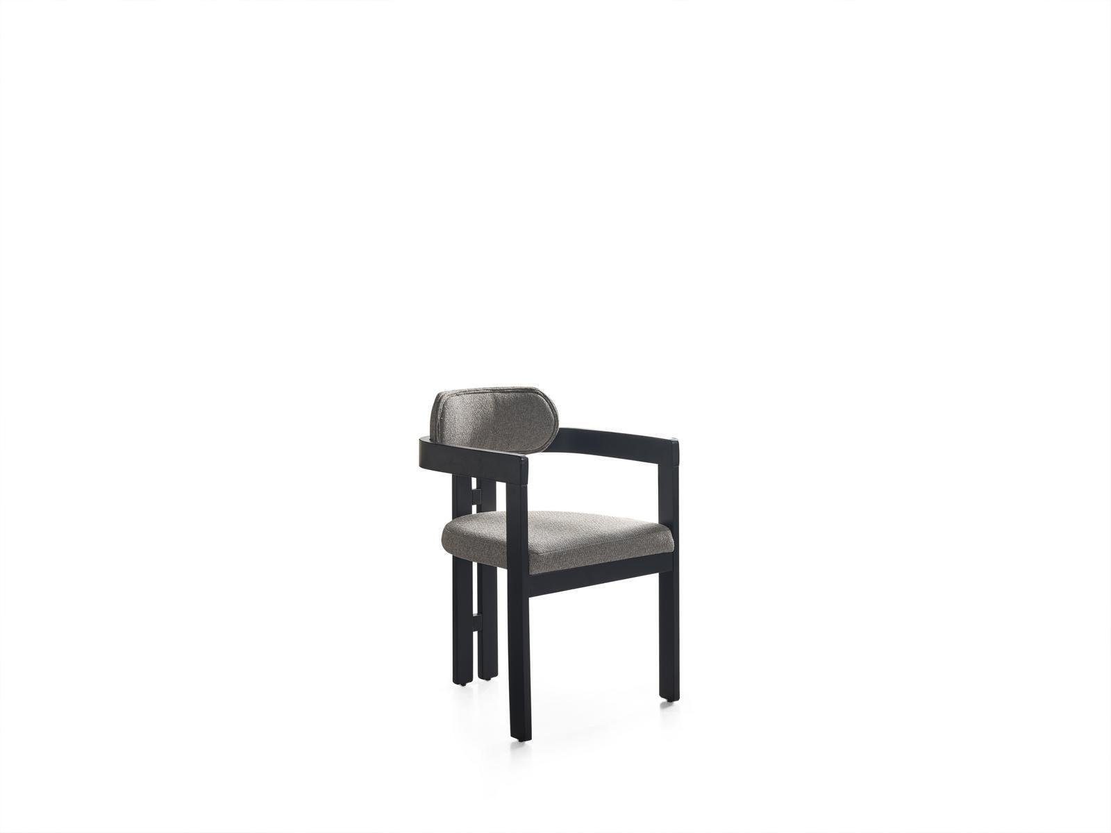 Beachtenswert JVmoebel Stuhl Made Küchenstuhl Stuhl (1 Europe Grau Lehnstuhl St), Holz Esszimmerstuhl Stoff in
