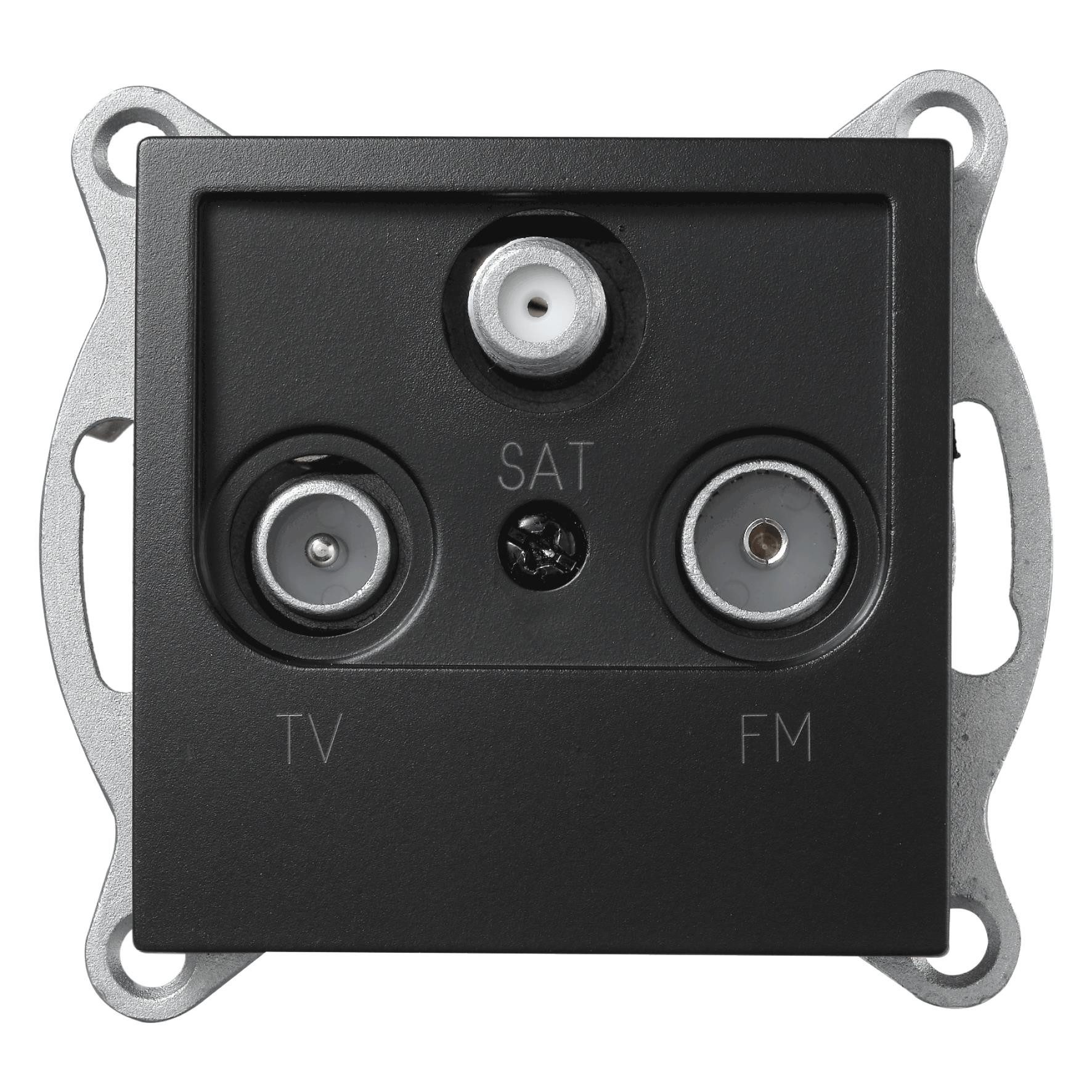 McPower Steckdose Antennendose McPower Flair für TV, Radio und Sat, UP, matt schwarz
