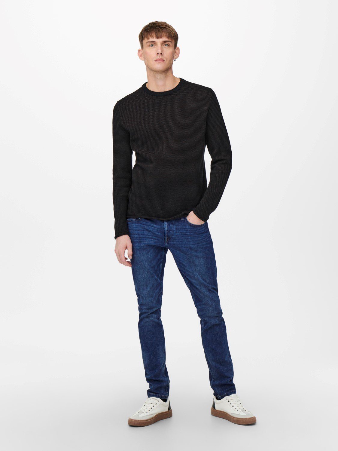 ONLY & SONS Slim-fit-Jeans Slim Fit Jeans Basic Denim Stretch Pants ONSLOOM für (1-tlg) ONSLOOM LIFE SLIM 4WAY BLUE PK 1663 NOOS