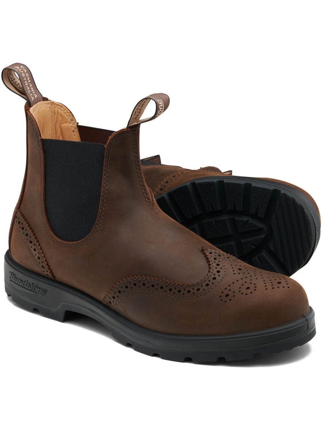Blundstone #2444 Brogued Antique Brown Leather (Classics Series) Stiefel