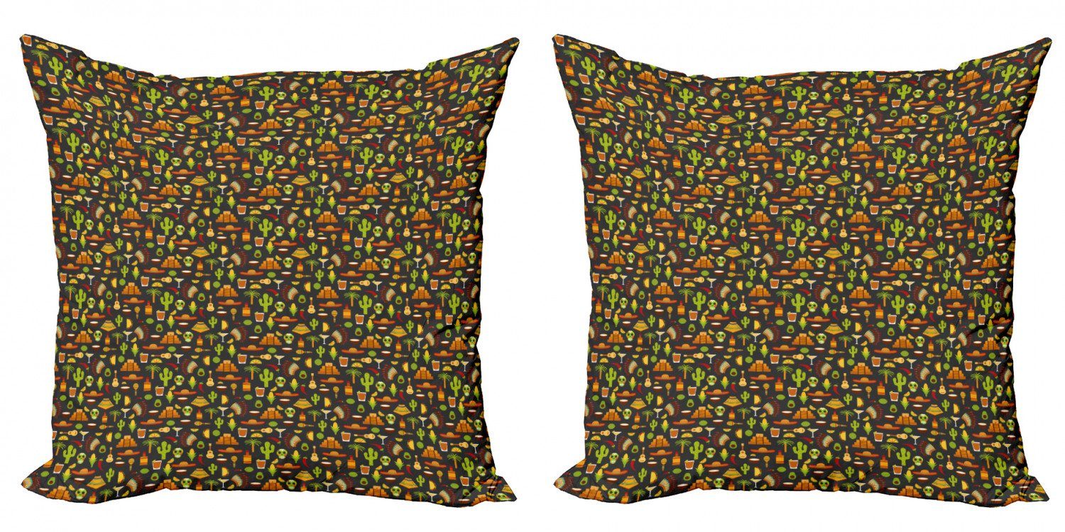 Muster Modern Accent Stück), (2 Mexiko Kissenbezüge traditionelle Doppelseitiger Digitaldruck, Abakuhaus
