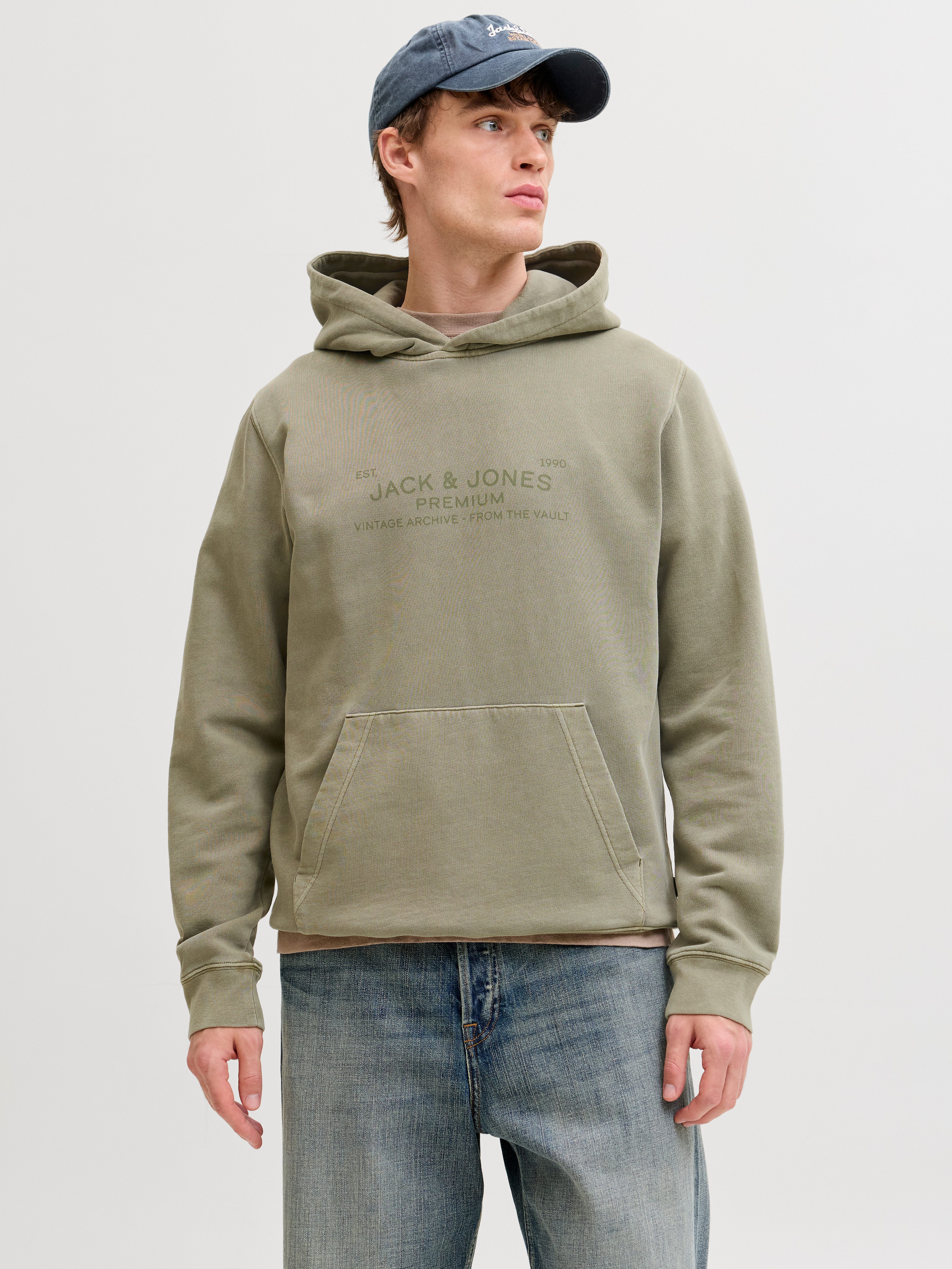 Jack & Jones Kapuzensweatshirt JPRBLUAIDEN HOOD SWEAT Baumwolle, regular fit