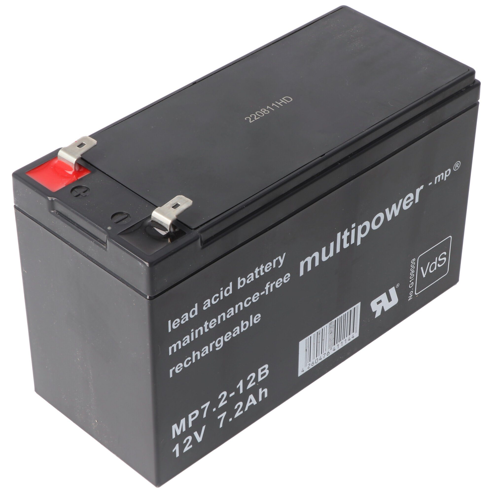Multipower Multipower MP7.2-12B V) (12,0 VDS Faston 6,3mm, PB 7200 Akku Kontakten Blei Akku mAh G10 mit