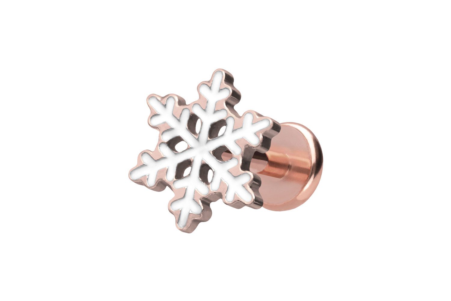 PIERCINGLINE Piercing-Set Titan Labret mit Push Fit SCHNEEFLOCKE (Labrets, 1-tlg)
