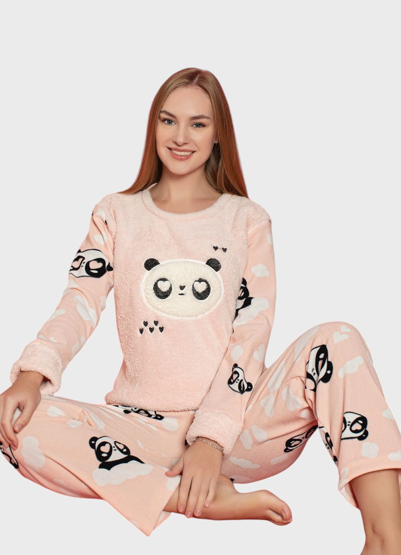 fashionshowcase Pyjama Damen Schlafanzug Set aus weichem Fleece Stoff, Well günstig online kaufen