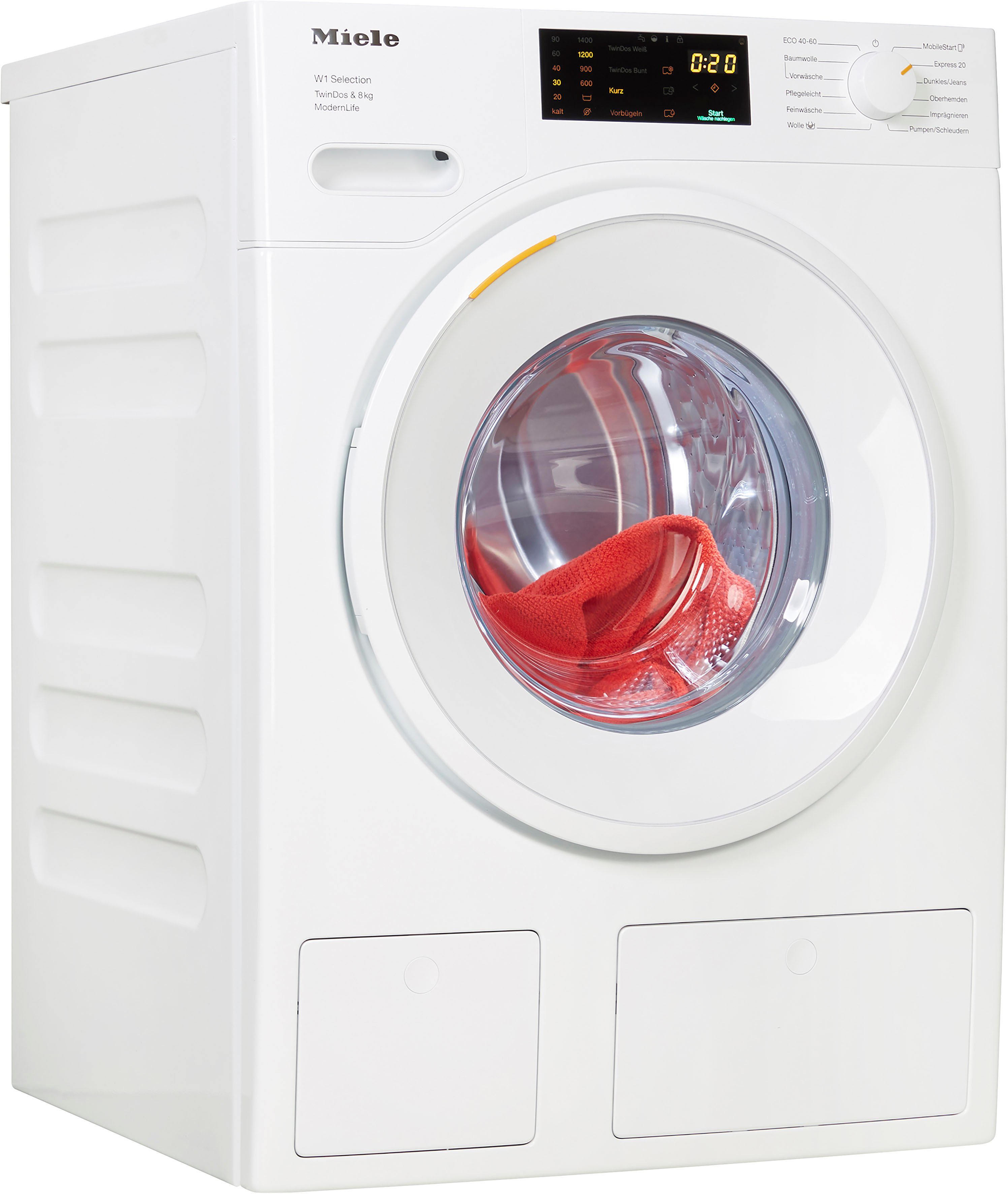 Waschmitteldosierung Waschmaschine automatischen Miele zur 8 WSD663 WCS U/min, kg, TDos&8kg, TwinDos ModernLife 1400