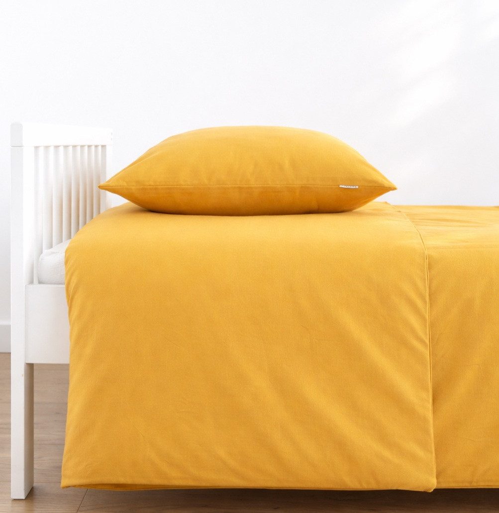 Loolay Kinderbettwäsche Set Baumwolle Baby & Kinder, 2-teilig, viele Größen IKEA passend GELB, Atmungsaktiv & hautfreundlich - perfekt für moderne Kinderzimmer!