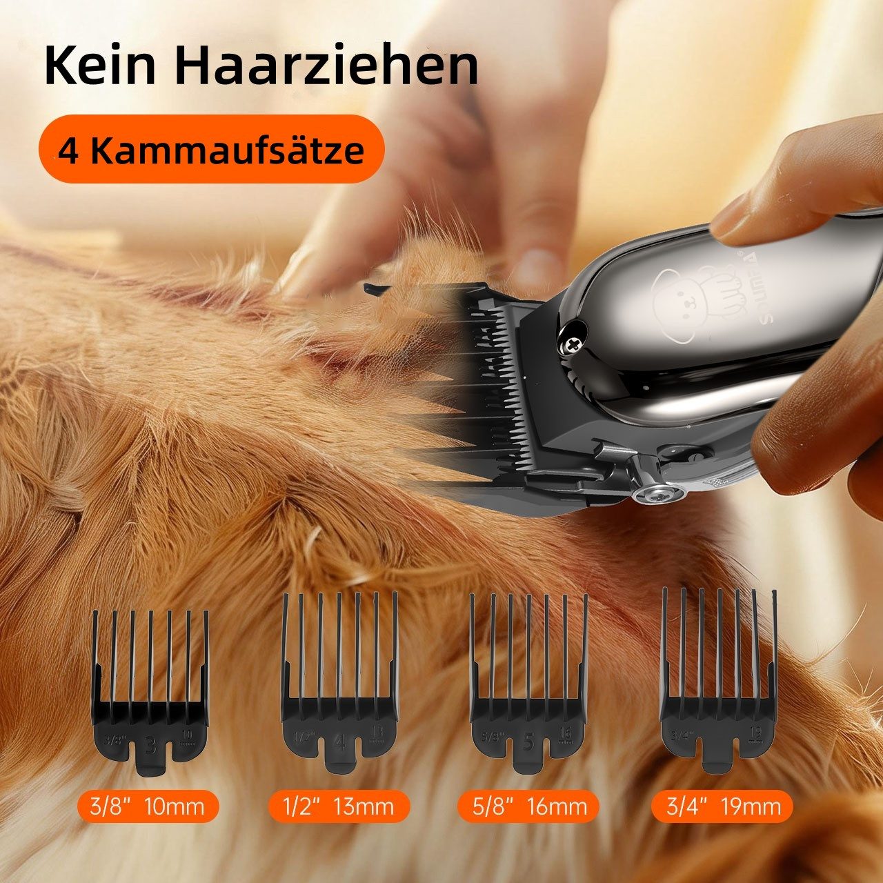 HATTEKER Hundeschermaschine HT-852, Tierhaarschneider für Hunde & Katzen, Leise & vibrationsarm