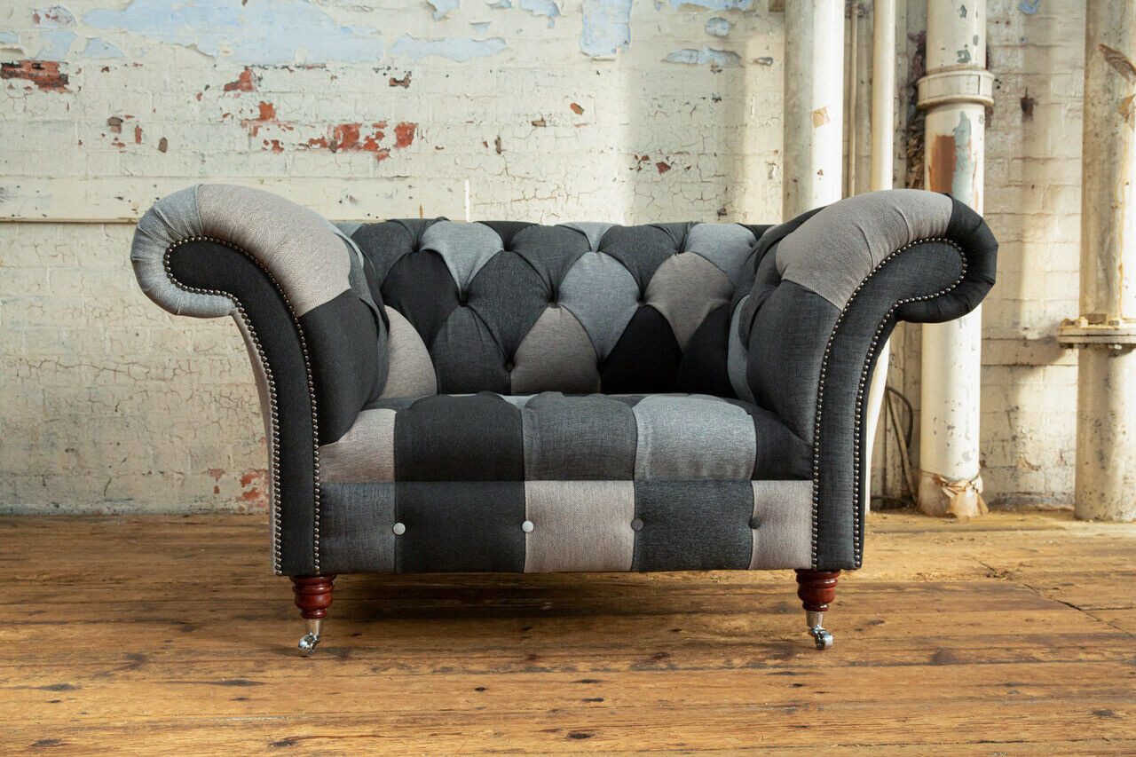 Xlmoebel Chesterfield-Sessel Luxuriöser Stoff Lounge Sessel im modernen Design (Sofa 1,5 Sitzer), Hergestellt in Europa