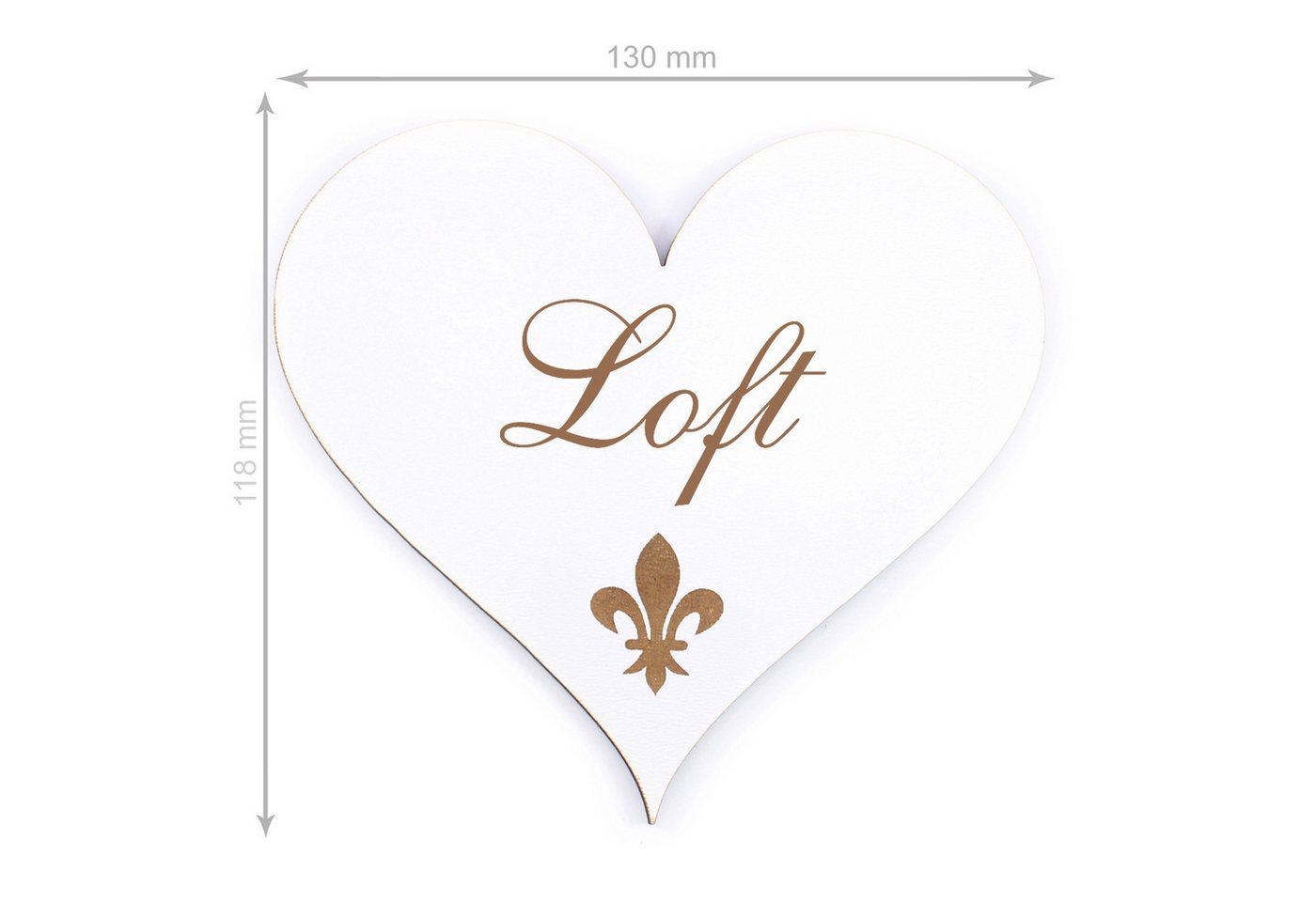 Thumbnail - Dekolando Hinweisschild Türschild Herz - Loft - Schild 13 x 12 cm - Schilder Türschilder