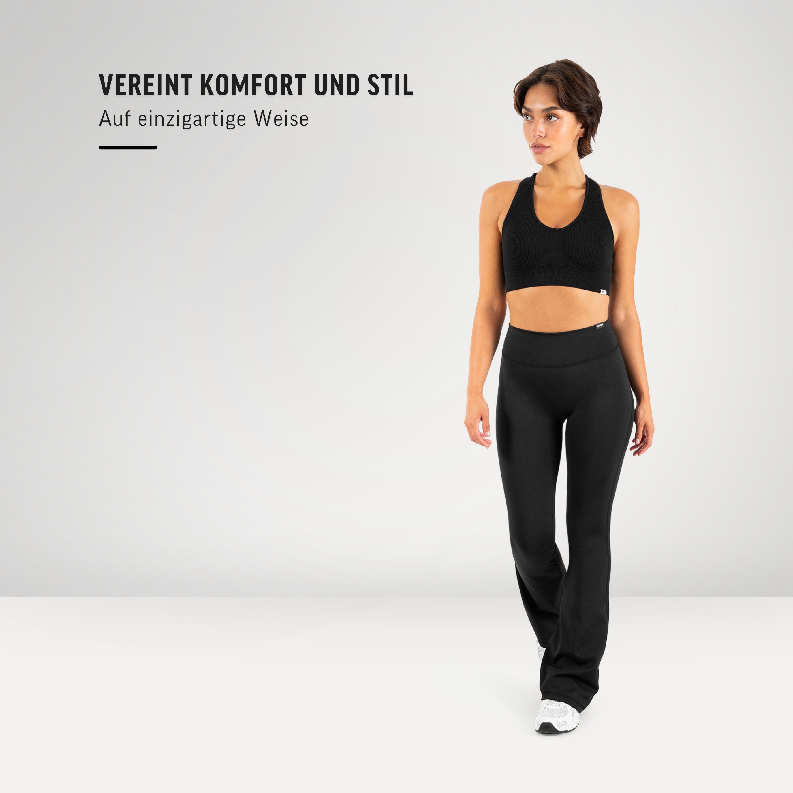 Smilodox Schlaghose Loreen, Flared Seamless Sportleggings, Schlaghose, Blickdicht Slim Fit Booty Yogahose, Elastisch Fitnessleggings, Gym, Freizeit