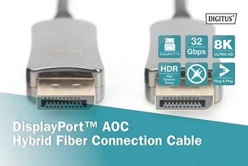 Digitus DisplayPort™ AOC Hybrid Glasfaserkabel, UHD 8K SAT-Kabel, DisplayPort (1000 cm)