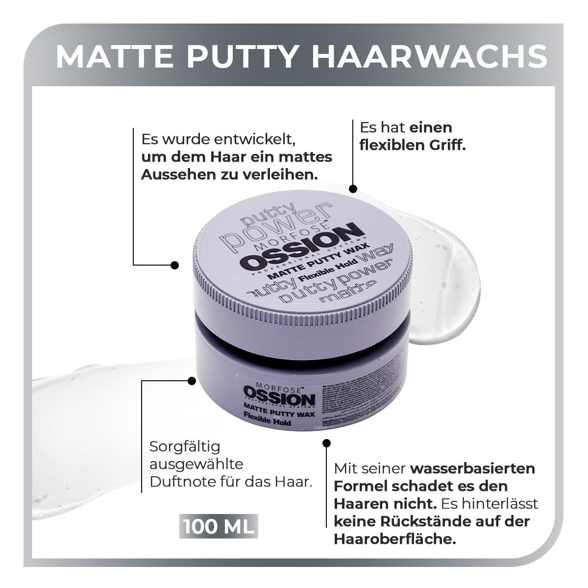 Morfose Haarwachs Morfose Professional Hair Styling Matte Wax 150ml - 3 Variant
