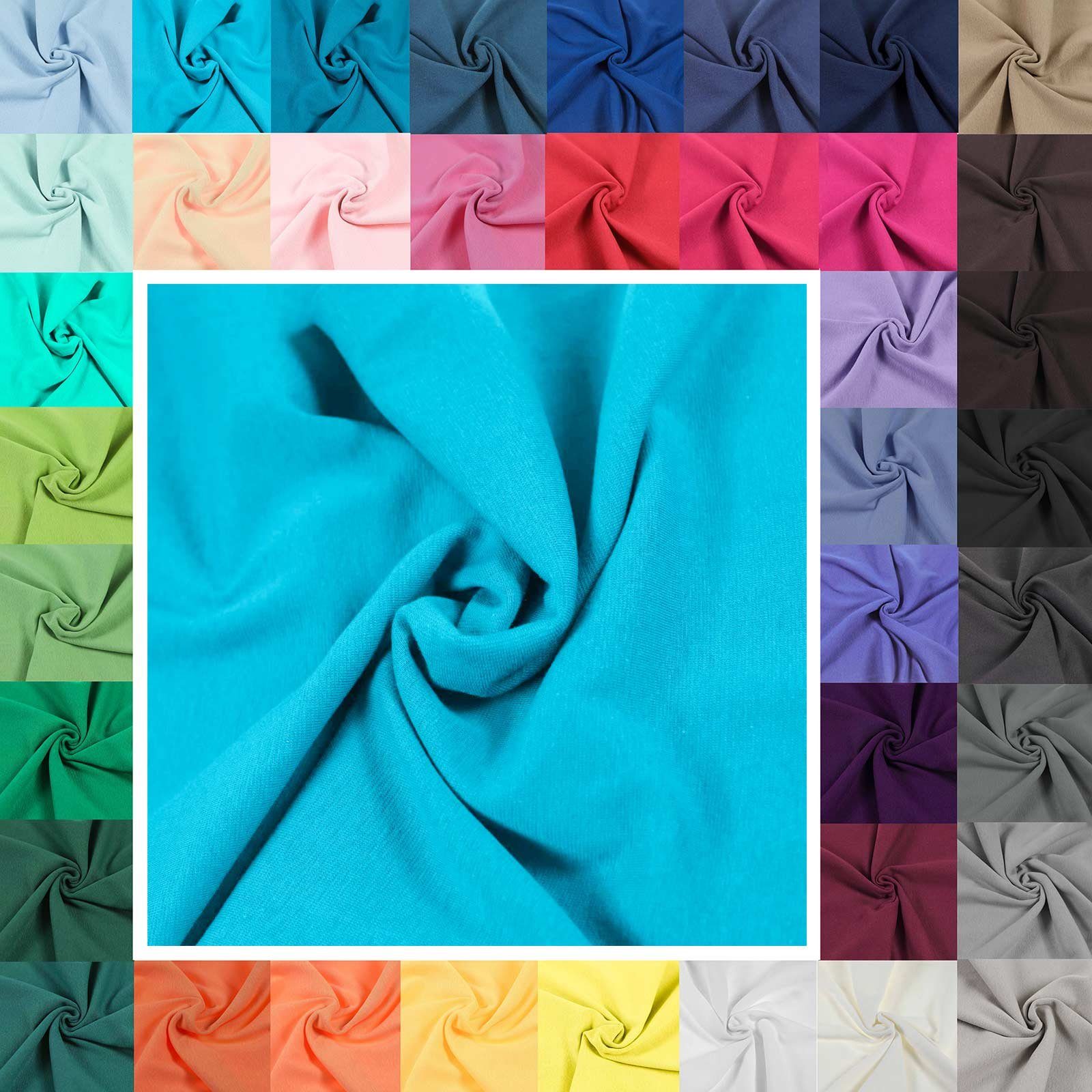 Thumbnail - maDDma Stoff Bündchenstoff Schlauchware 35(70)cm breit Meterware ab 25cm Jersey, aquamarin