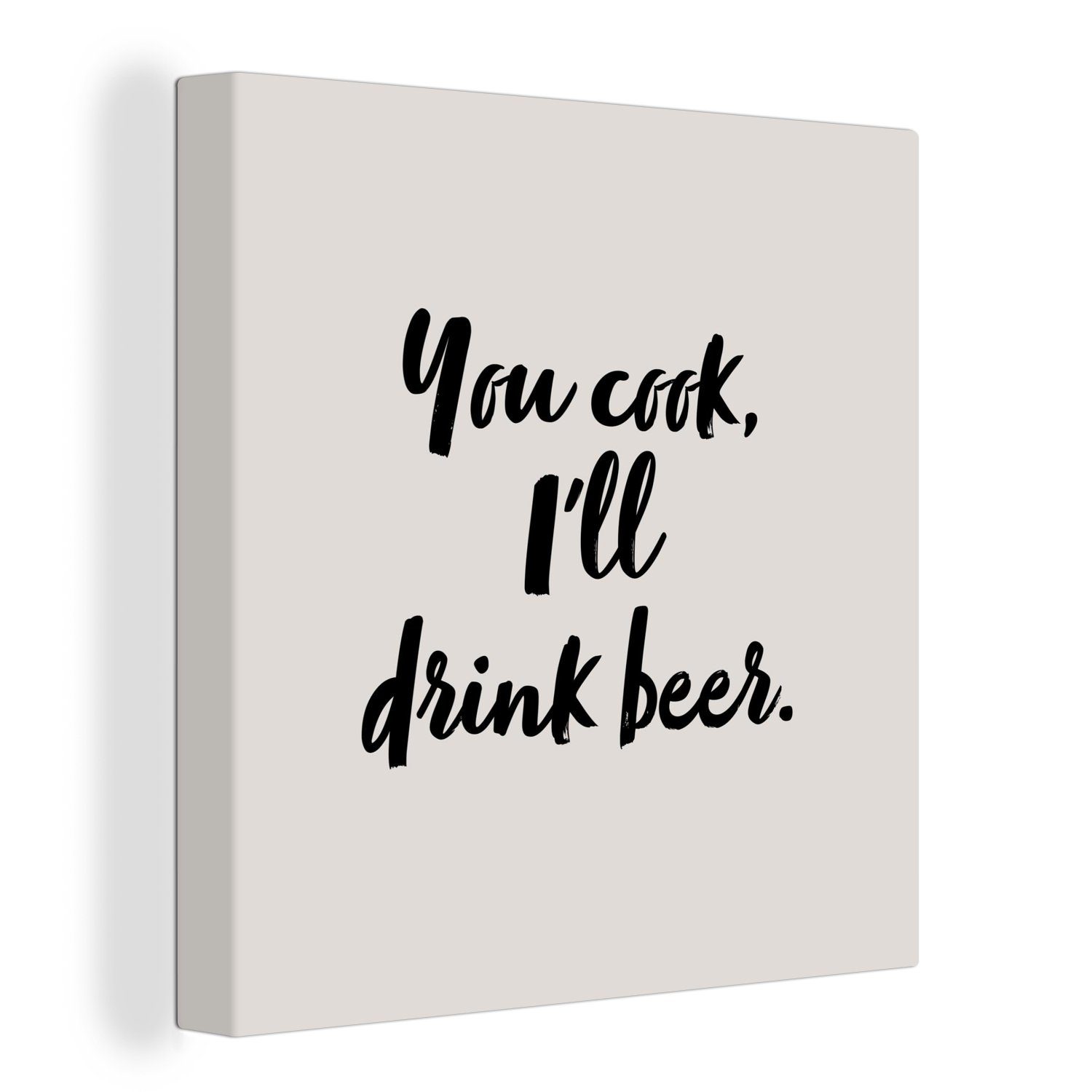 OneMillionCanvasses® Leinwandbild Zitate Sprichwörter Bier Kochen