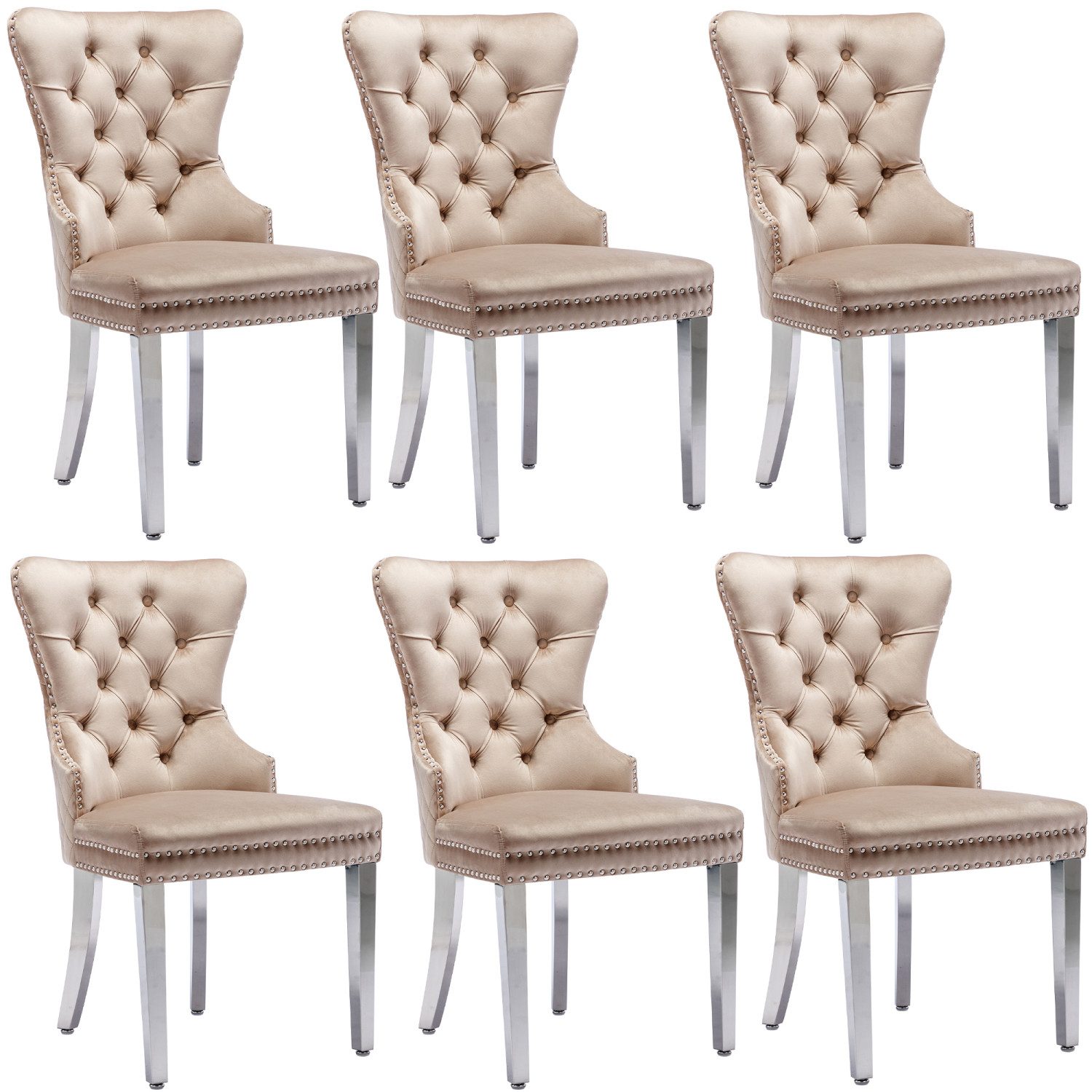 Flieks Esszimmerstuhl (6 St), 6er Set Polsterstuhl Wohnzimmerstuhl Küchenst günstig online kaufen