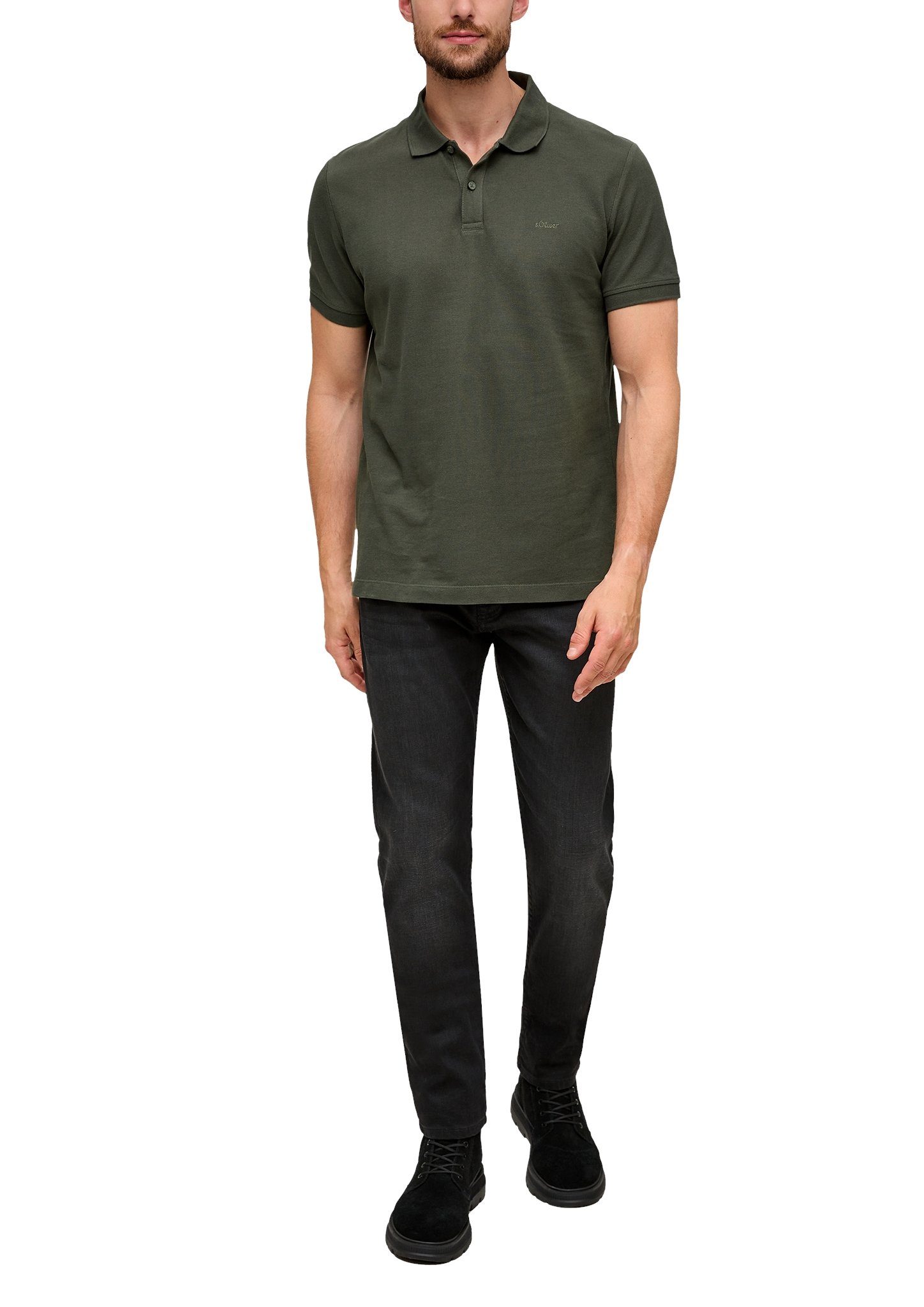 s.Oliver Poloshirt mit Logostickerei