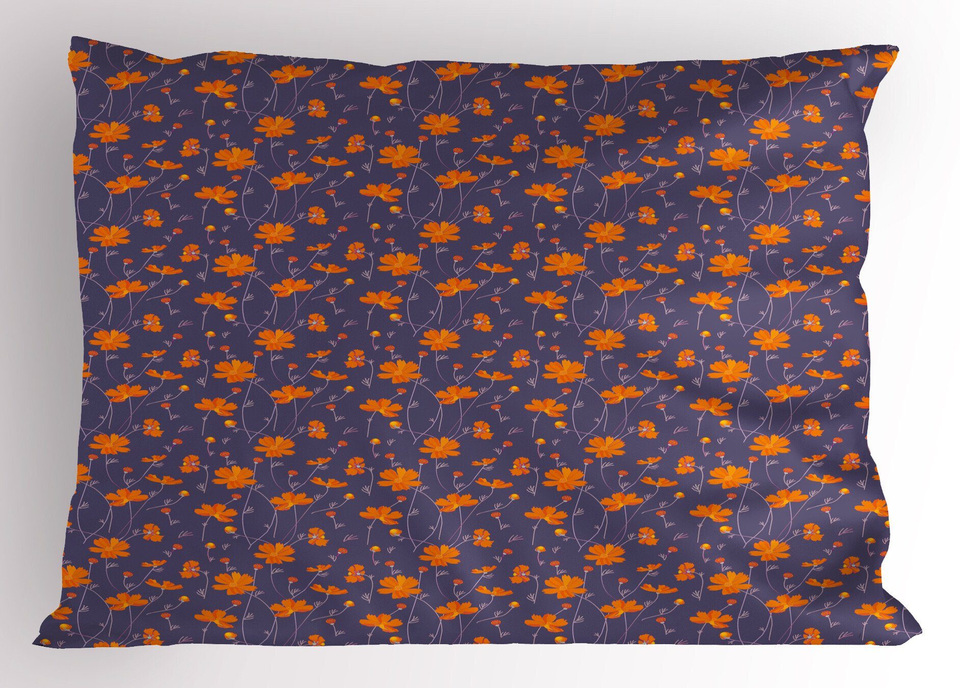 Kissenbezüge Dekorativer Standard Thin Burnt Aehrenstiele Size (1 Gedruckter orange King Kissenbezug, Blumen Stück), Abakuhaus