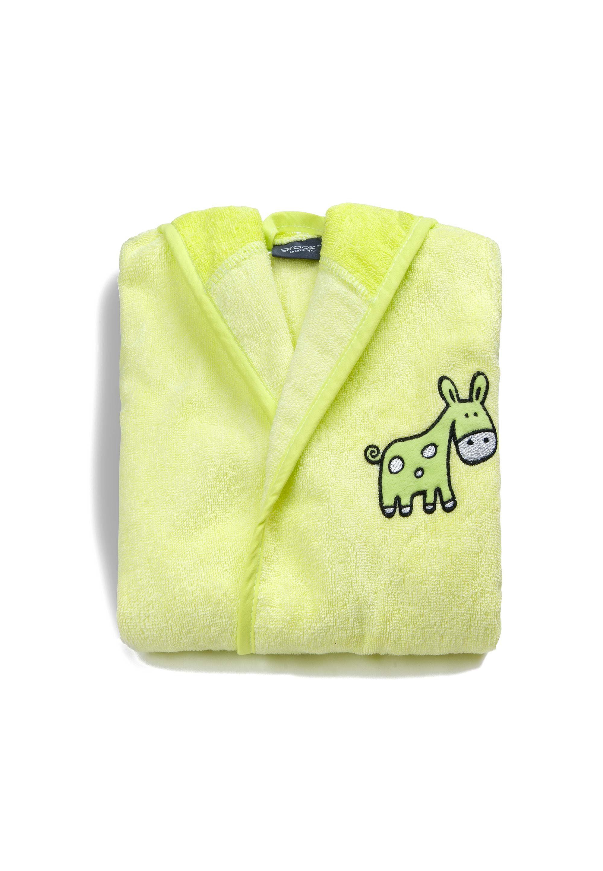 grace grand spa Bademantel, Baumwolle, mit niedlicher Motiv-Stickerei