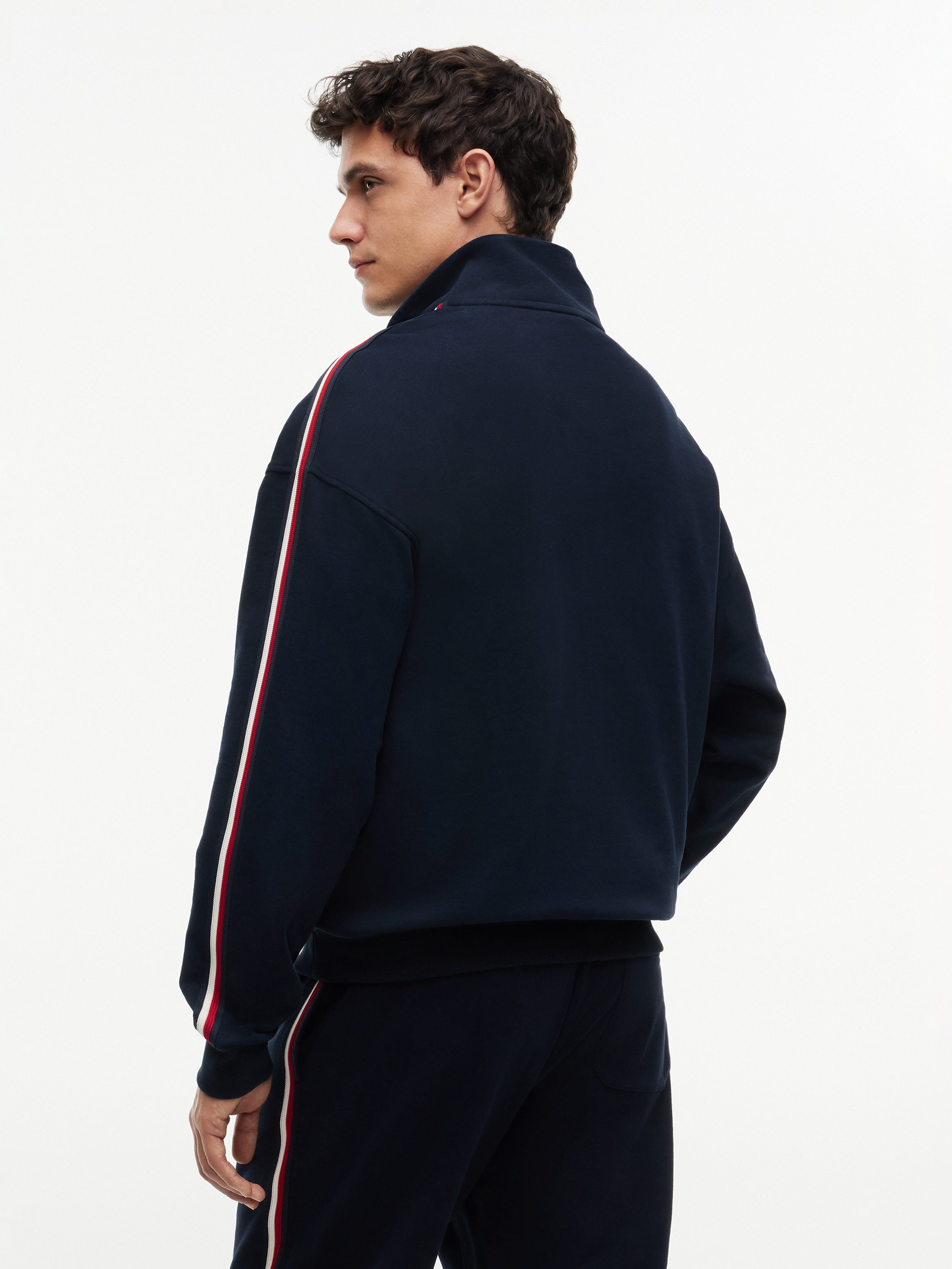 Tommy Hilfiger Underwear Sweatshirt HALF BUTTON DOWN mit Global-Streifen und Knöpfen