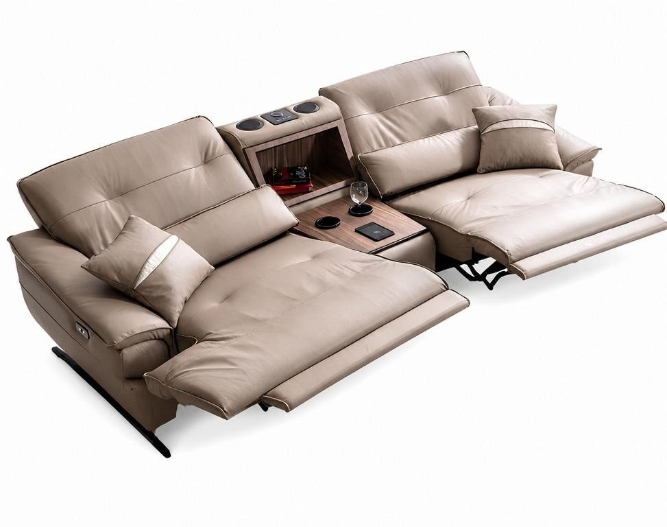 JVmoebel Relax-Sofa mit verstellbaren Fußstützen 2-Sitzer Lederoptik, Made in Europa