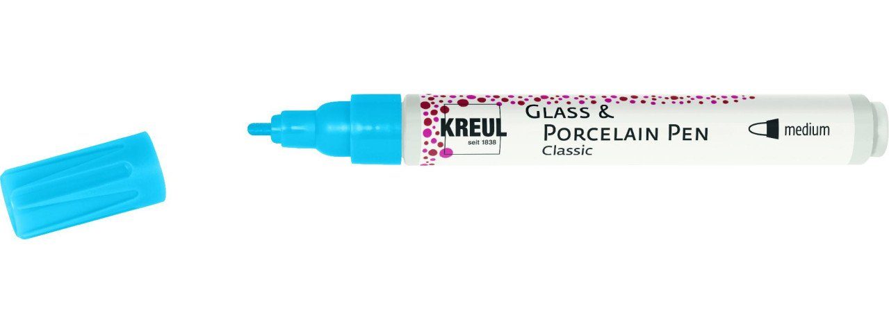 Porcelain Kreul 2-4 Glass & Classic Pen Kreul hellblau, Künstlerstift
