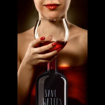Dimono Rotweinglas XXL Weinglas, Weinflaschen Glas 750 ml mit Reinigungskugeln