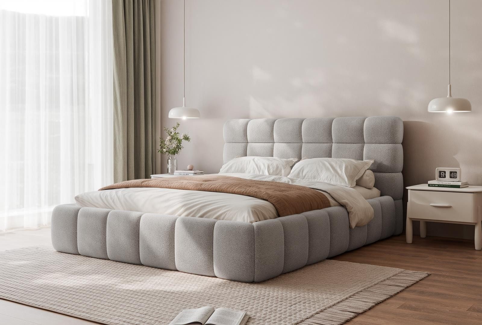 Compleo Polsterbett Wolkenbett, Bouclé Bett, Funktionales günstig online kaufen