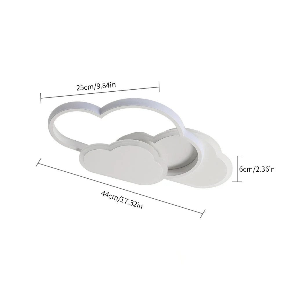 Riserva LED Deckenleuchte Wolken Design LED Deckenleuchte Weiß 32W Dimmbar mit Fernbedienung, LED wechselbar