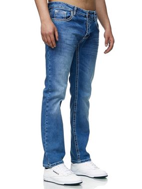 John Kayna Slim-fit-Jeans Herren Jeans Regular Fit Denim Jeanshose Herrenjeans Designer Herrenho (Jeanshose Designerjeans Bootcut, 1-tlg) Freizeit,Casual