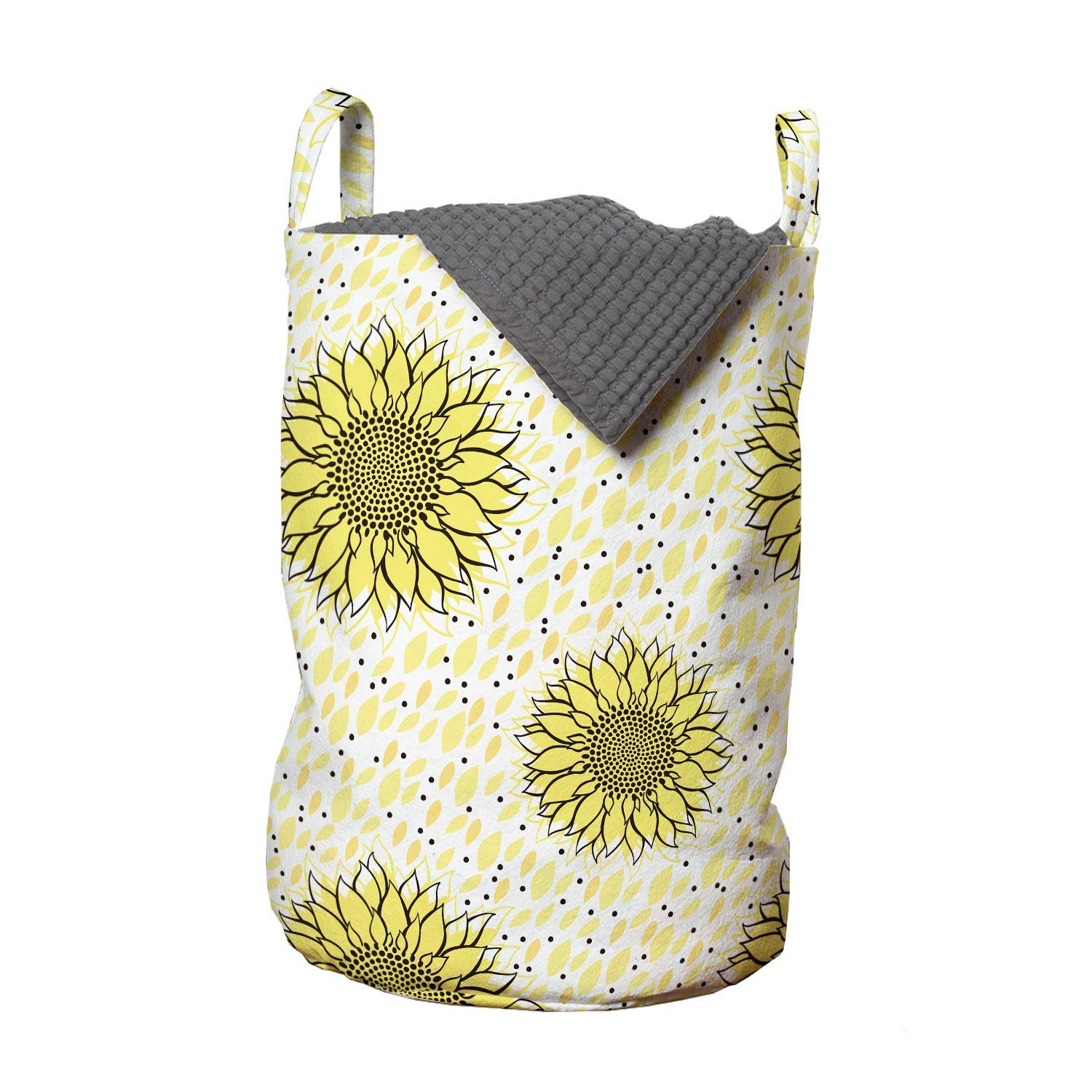 Abakuhaus Wäschesäckchen Wäschekorb mit Griffen Kordelzugverschluss für Waschsalons, Gelbe Punkte Sunflowers Spots | Wäschesäcke