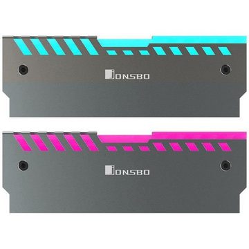 Jonsbo Computer-Kühler NC-2 2x RGB-RAM Kühler, silber, zwei Module für zwei RAM-Riegel, RGB Beleuchtung