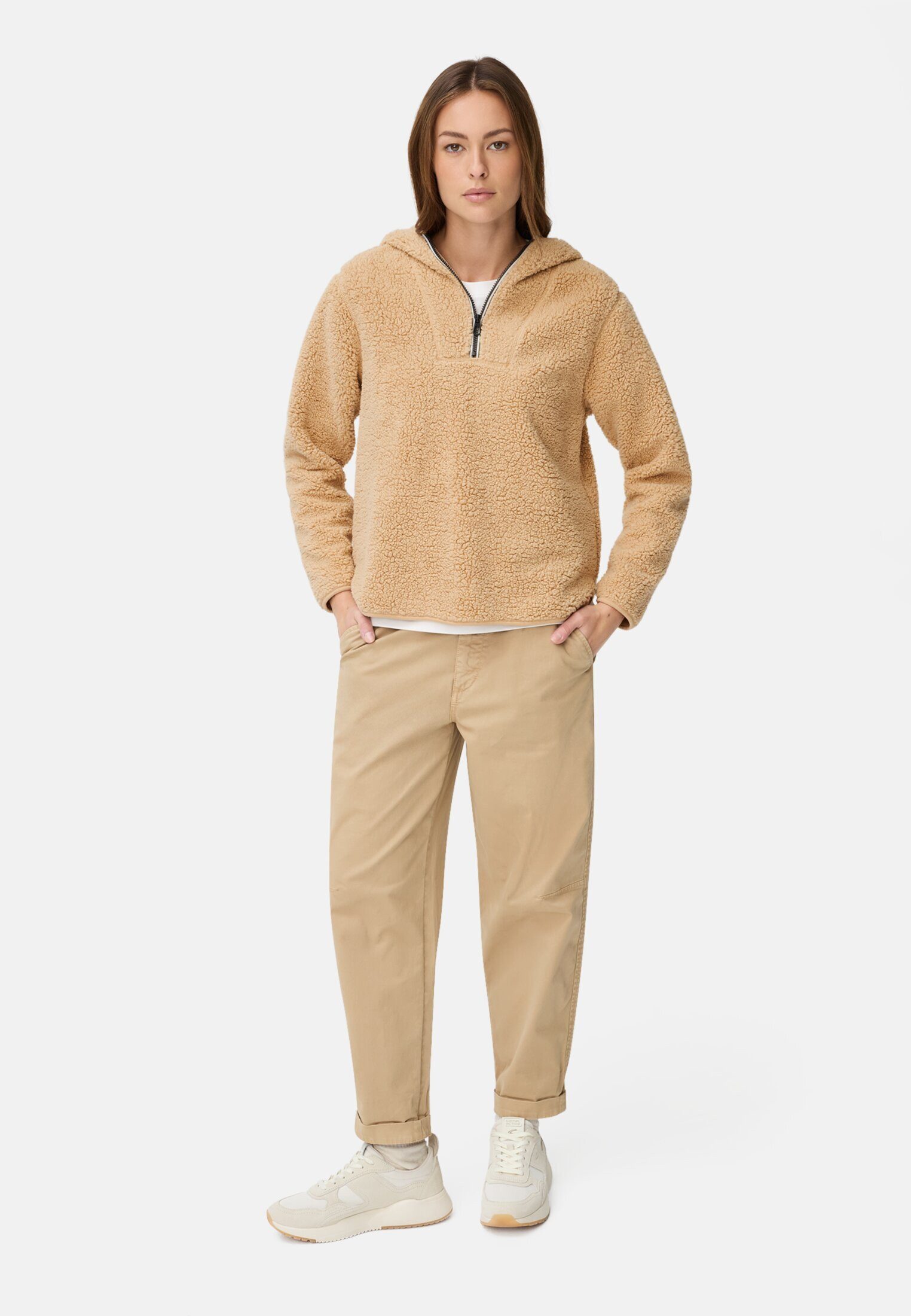 camel active Hoodie Kapuzenpullover aus Teddyfleece Langarm