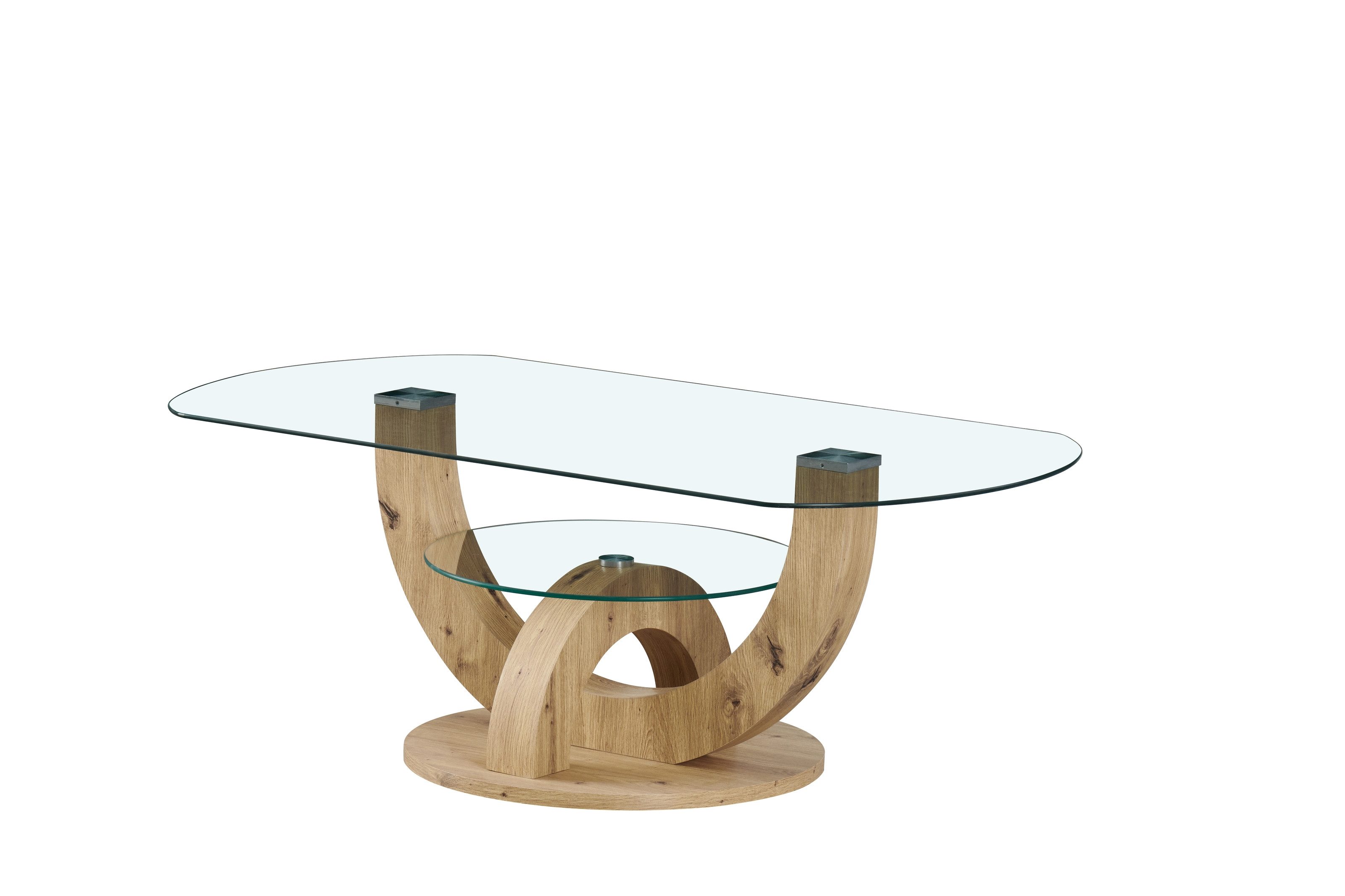 freiraum Couchtisch Boston, in Artisan Eiche Dekor, Glas - 110x40x60 (BxHxT)