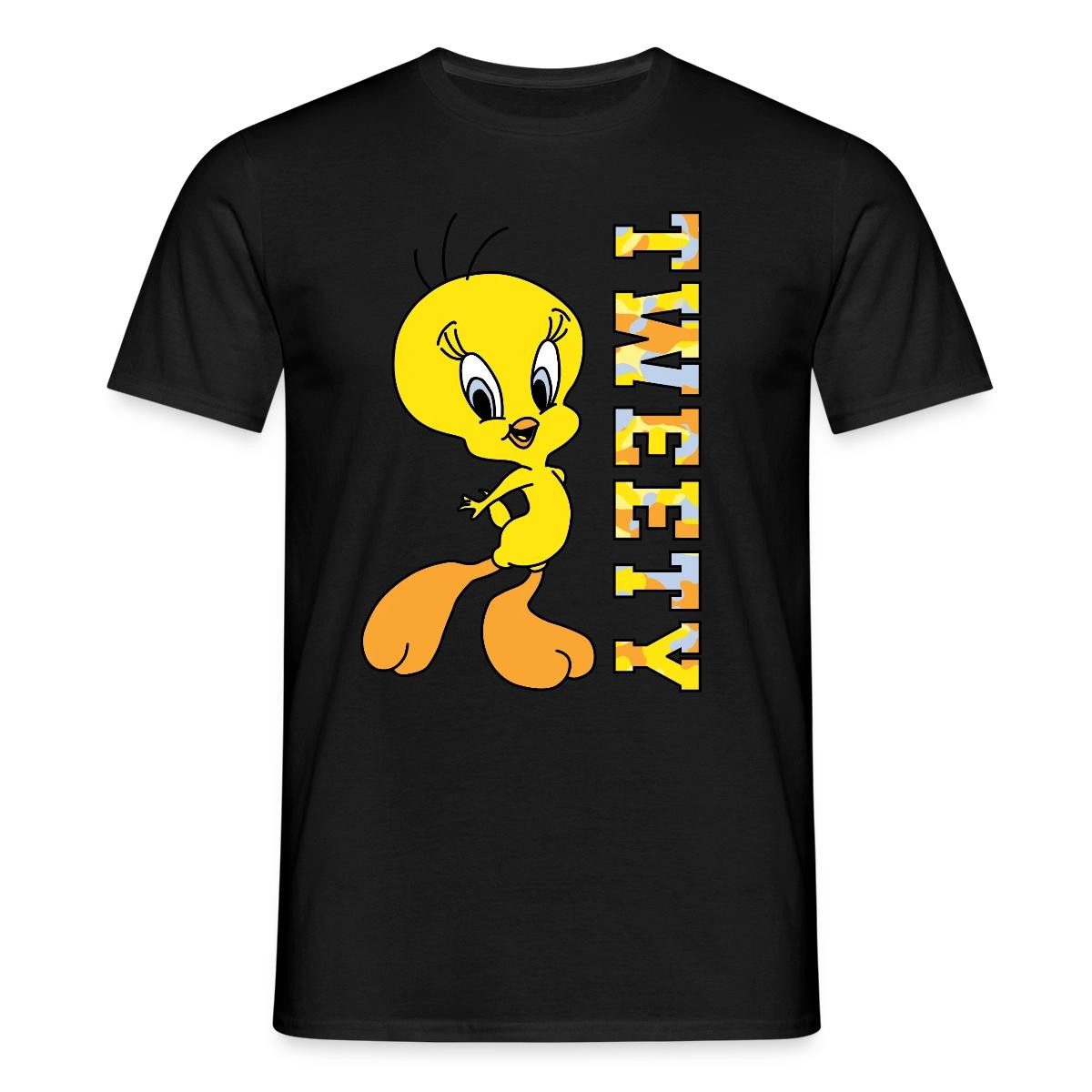 Spreadshirt T-Shirt Looney Tunes Tweety Camouflage Männer T-Shirt (1-tlg)
