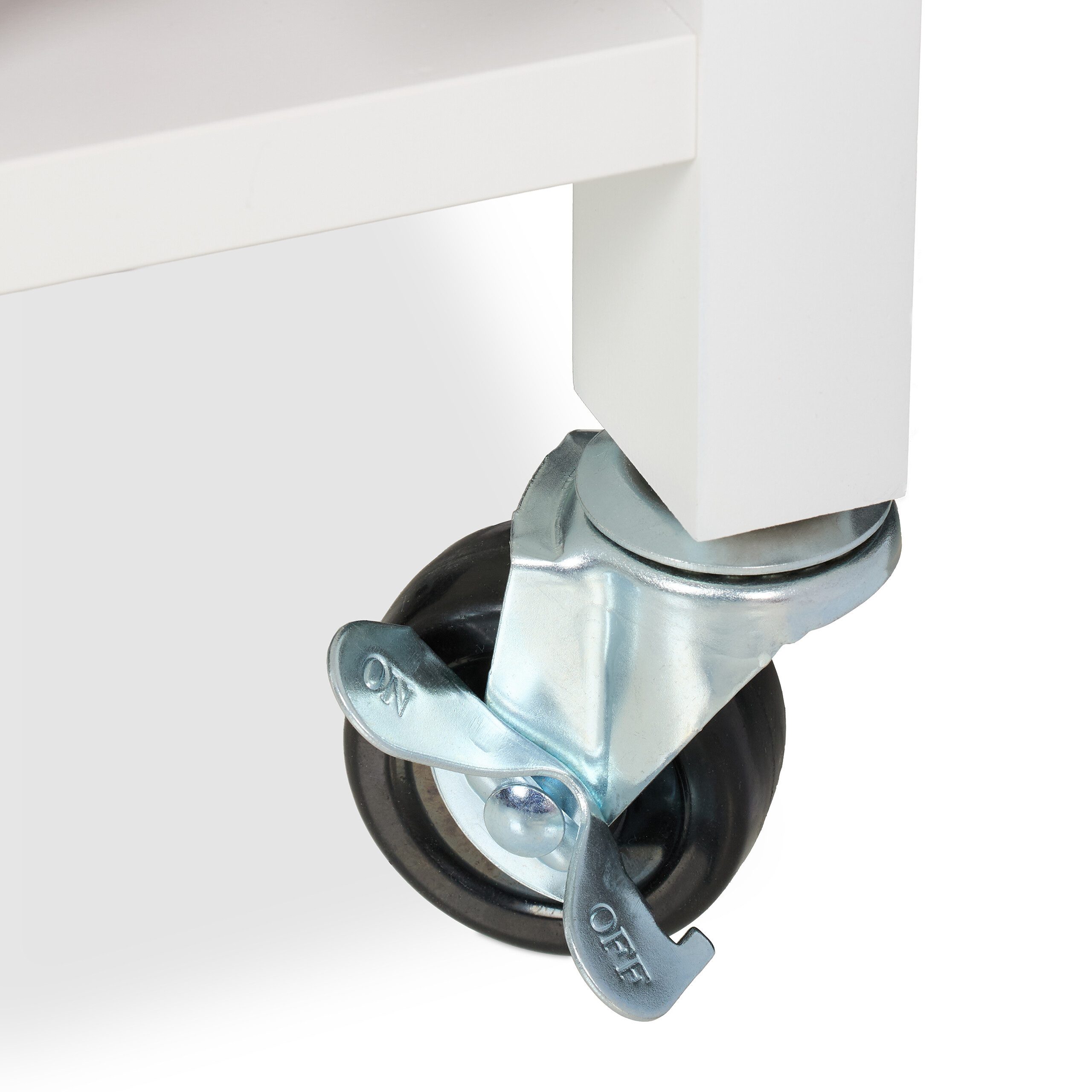 relaxdays Küchenwagen mit Weinregal & Schublade, weiß