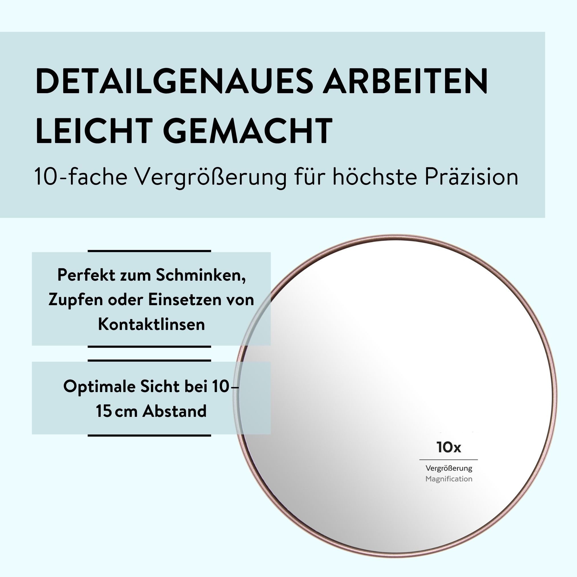 PARSA Beauty Badspiegel Essential Saugnapf-Spiegel in Champagner, 10-fache Vergrößerung – Bild 4 von 5