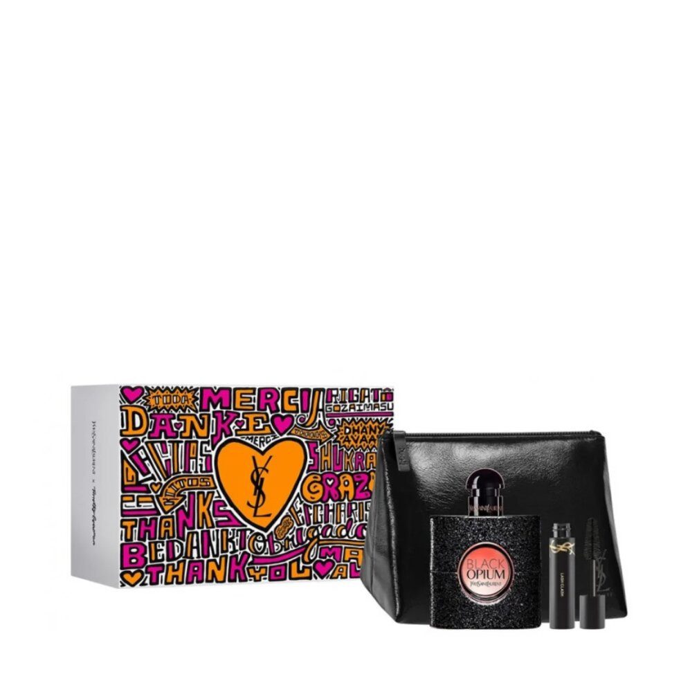 YVES SAINT LAURENT Eau de Parfum YSL BLACK OPIUM EDP + LASH CLASH MASCARA + TASCHE